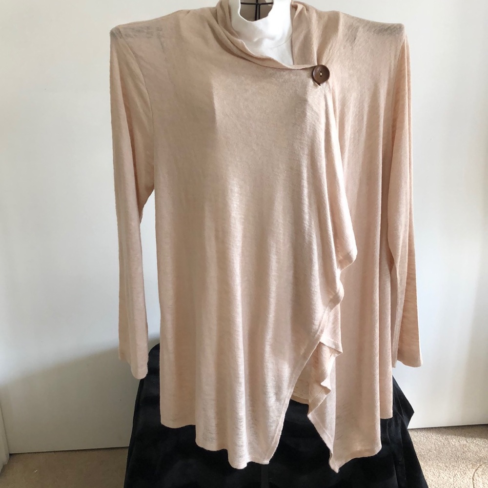 Bobeau button accent closure Blush Cardigan Soft long sleeve Sweater. Size 2XX